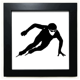 thumbnail image 1 of Deporte de invierno negro silueta de patinaje Mesa de pared con marco cuadrado negro, 1 of 4