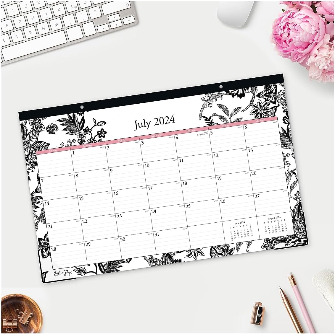 20242025 Blue Sky Planning Monthly Desk Pad Calendar, 17" x 11