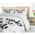 thumbnail image 5 of Saying Duvet Cover Sets, You Make My Heart Smile Lettering Shapes Love Display Print, Bedding Set with 2 Duvet Covers & 4 Pillowcases, 2 Pack Queen Size, Black and Blue, by Ambesonne, 5 of 7