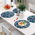thumbnail image 5 of Coolnut Peacock Feather Round Placemat Set of 4, Non-Slip Heat Resistant & Waterproof Plate Pads for Dinner Table Table Placemats, 15.4 in Home Decor Gifts, 5 of 6