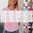thumbnail image 3 of Women Breast Cancer Print T Shirt Short Sleeve Women Short Sleeve Round Neck Tee Womens Basic T Shirts Tops, 3 of 8