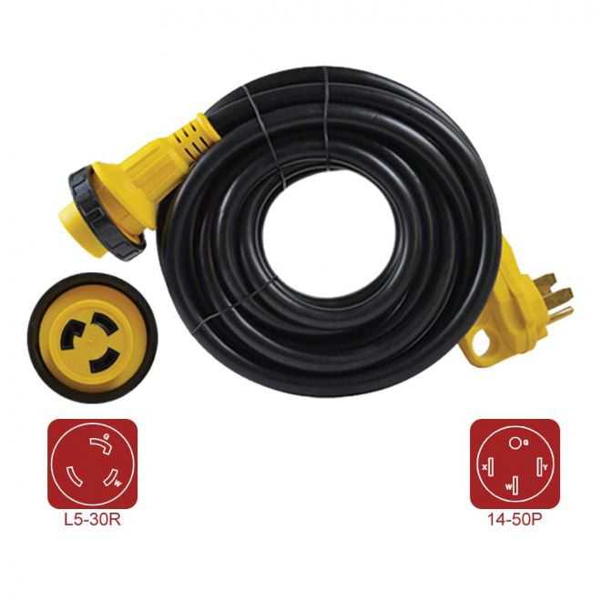 Superior Electric RVA1527 25 ft 30 Amp RV 10AWG Extension Cord Plug W/Handle