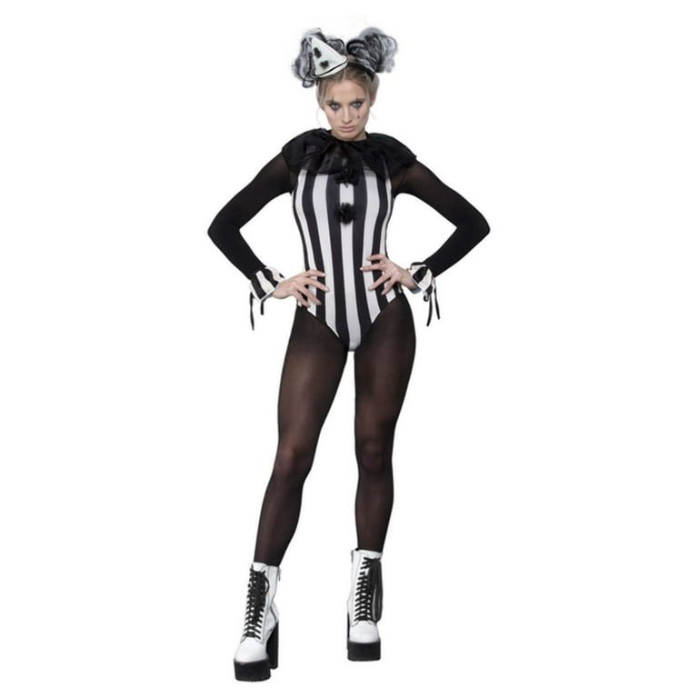 Fever Vintage Pierrot Clown Costume Adult Black Fever Vintage Pierrot Clown Costume Adult Black