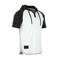 thumbnail image 3 of ZIMEGO Mens Short Sleeve Hoodie - Thin Color Block Raglan Henley T Shirt, 3 of 4