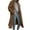 Brown, variant on Ozmmyan Women Plus Size Jacket Long Sleeve Loose Solid Woolen Double Breasted Coat