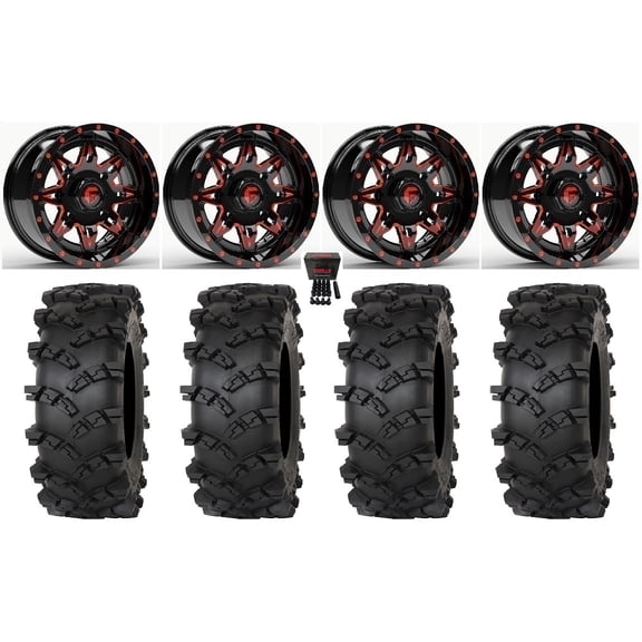 Fuel Lethal 14" Wheels Red 30" Outlaw M/T Tires Sportsman RZR Ranger