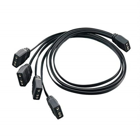 SilverStone Tech Inc CPL03 Câble Séparateur d'Éclairage ARGB 1 à 4, Tous Connecteurs Femelles, Longueur 300mm