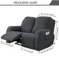 thumbnail image 2 of Eurhowing Recliner Sofa Slipcover for 2-Seater, Ultra-Stretch loveseat Couch Cover with Pockets, Anti-Scratch Furniture Protector, Dark Grey, 2 of 10