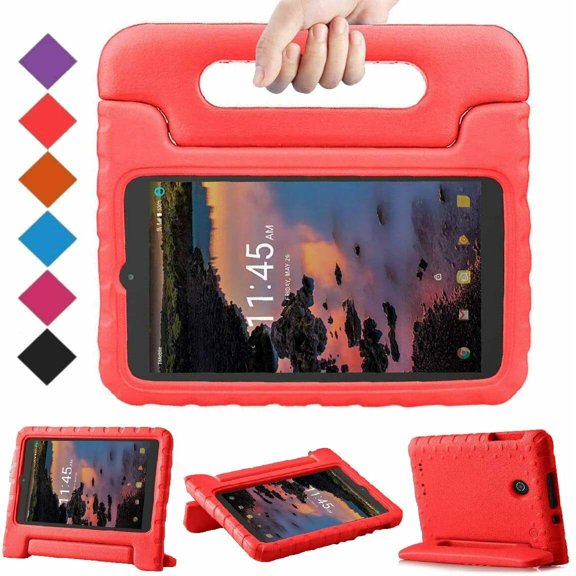 Golden Sheeps Kid Friendly Case Compatible for Alcatel Joy Tab 8" / Alcatel 3T 8" Tablet/Alcatel A30 8" Tablet, Shockproof Ultra Light Weight Convertible Handle Stand Cover (Red)