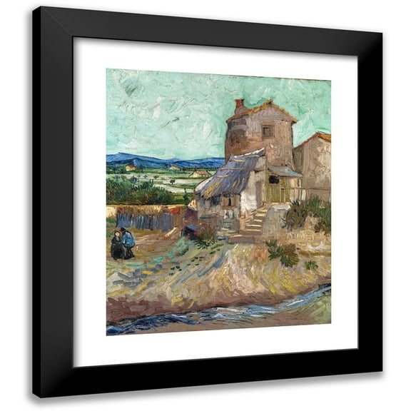 Vincent van Gogh 12x14 Black Modern Framed Museum Art Print Titled - La Maison De La Crau (1888)