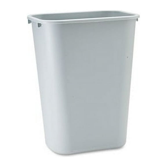 Deskside Plastic Wastebasket Rectangular, 10.25 gal, Gray