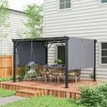 thumbnail image 2 of Outsunny Auvent de Pergola Rétractable 10 Pieds x 12 Pieds pour Cour Arrière, Jardin, Gris, 2 of 10