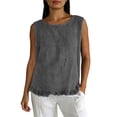 thumbnail image 2 of PNTUTB Stylish Women's Sleeveless Tops Casual Solid-Color Crew-Neck Tank Tops Lace-Hem Tank Tops with Back Tie Simple Versatile Loose Tank Tops, 2 of 6