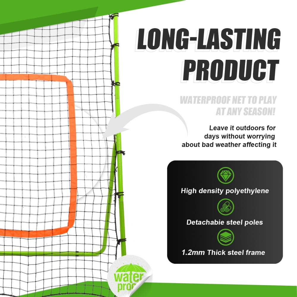 Tohu 4-Angle Adjustable 6x3.6ft Volleyball Rebound Net, 1.2mm Iron Frame & High-Density PE Practice Net for Home Training
