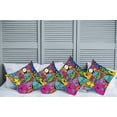 thumbnail image 2 of Ambesonne Indie Throw Pillow Cover 4 Pack, Colorful Doodle Monsters, 24", Multicolor, 2 of 7
