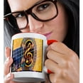 thumbnail image 2 of 3drose, Image of Acoustic Guitar with Clef and Fireworks, 11oz Two-tone Red Mug, 2 of 6