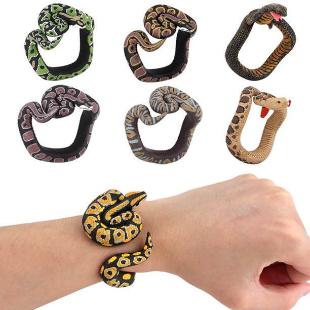 Snake Python Bracelet Simulation animal model figure plastic Fun Prank Gift For Kids educational children's boys girls Hot toys3 He Qiyong unisex