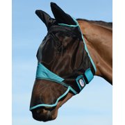 WeatherBeeta ComFiTec Fine Mesh Mask with Nose & Ears Black/Turquoise Warmblood