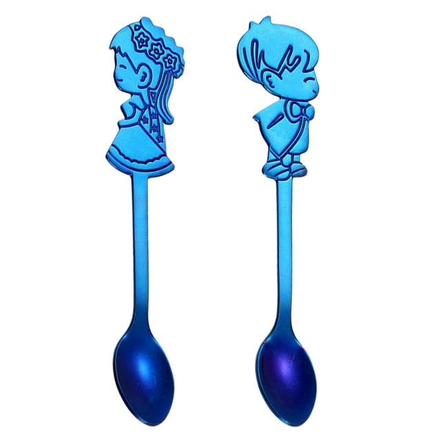 Cucharadas de Sopa de Dibujos Animados BLESIY Acero Inoxidable Azul