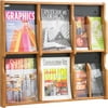 Safco, SAF5703MO, 6 Magazine/12 Pamphlet Wood Literature Rack, 1 Each, Medium Oak,Black