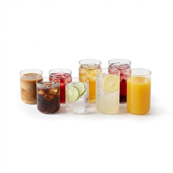 Stone Lain Celina 4-Piece Glass Set Borosilicate Glass, Service for 4, Clear