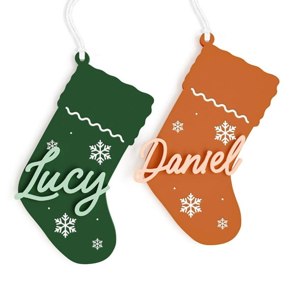 Personalized Name Stocking Acrylic Gift Tag