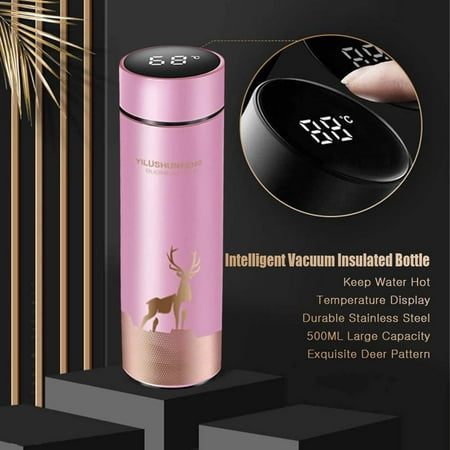

Dyfzdhu 500ML Thermosflasche Intelligente Temperaturanzeige Flasche Smart Coffee Cup