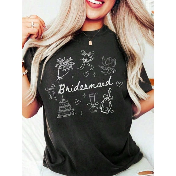 Bridesmaid Shirt, Bridesmaid Gift, Bridesmaid Tshirt, Gift From Bride, Bridal Party Shirt, Bridesmaid Shirt, Bridesmaid Tee Casual Dressy T Shirts Workout Clothes 100% Cotton, Breathable And Comforta