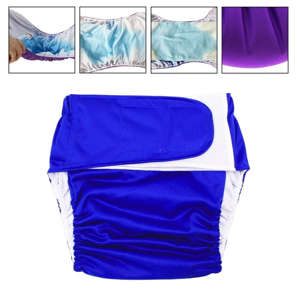 Pañal para adultos reutilizable, cubierta de pañales para adultos, pañales de tela lavables ajustables cómodos para adultos Pañal de tela para adultos Azul oscuro Fernando cubierta de pañal para adultos