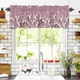 thumbnail image 3 of Cherry Blossom Crane Valances for Windows Japanese Style Harmony Pink Rod Pocket Curtain Valance Window Treatment Short Curtains for Kitchen Living Room, 54"x18", 3 of 5