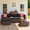 Black-5 PCS, variant on Asofer 5 PCS Outdoor Sectional Sofa Set PE Wicker Rattan Patio Furniture Set with a Glass Coffee Table for Backyard Porch Poolside Patio,Gray