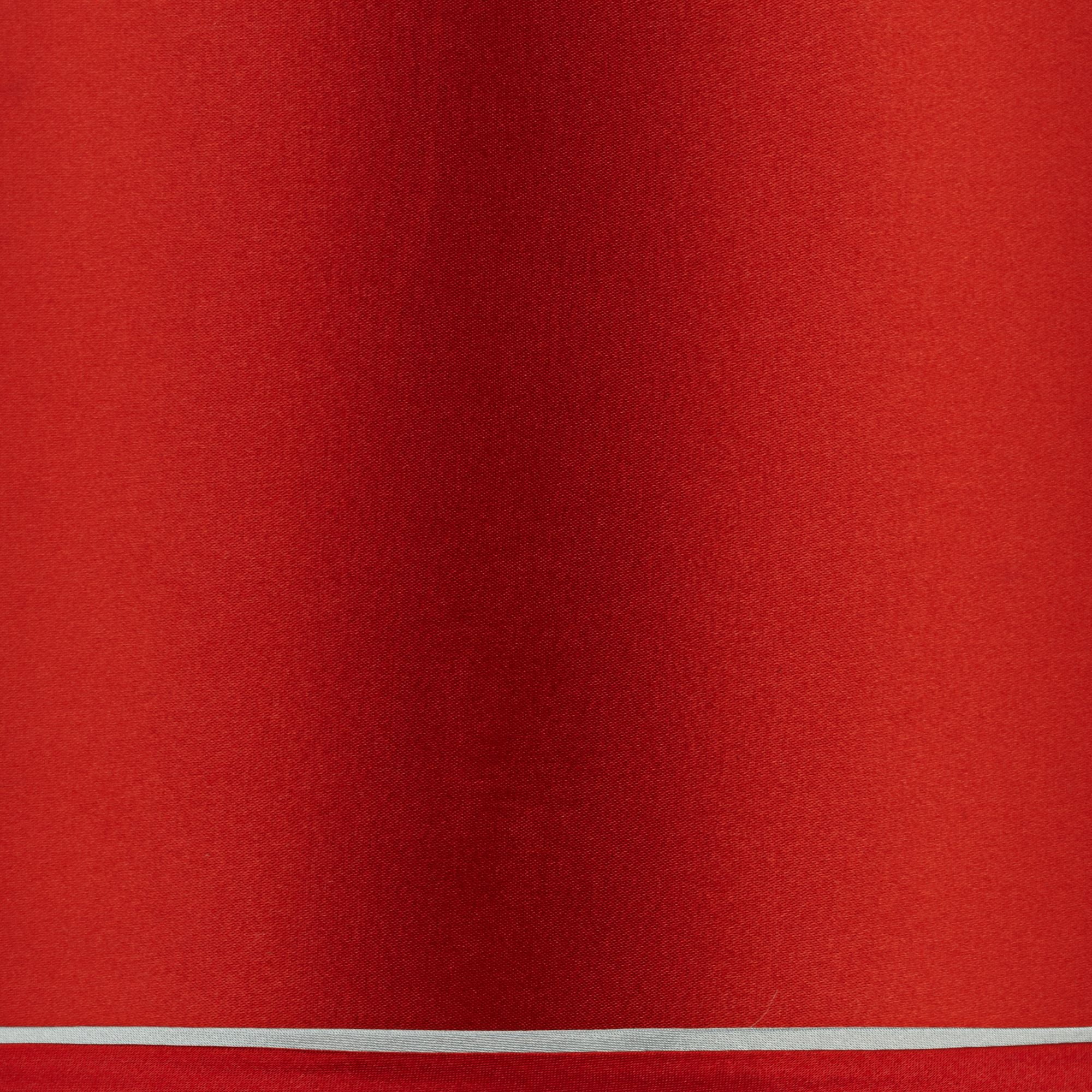Springcrest Sydnee Satin Red Medium Drum Lamp Shade 14" Top x 16" Bottom x 11" Slant x 11" High (Spider) Replacement with Harp and Finial