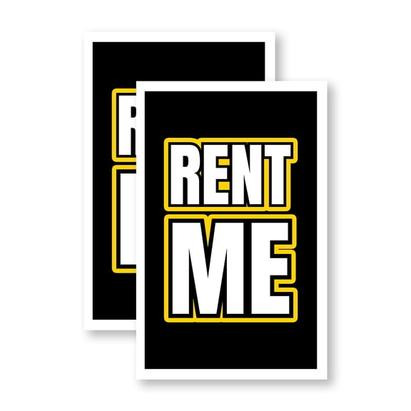 Rent Me (2-Pack) 24 Inch x 36 Inch Vinyl Decals | Sign Insert Peel & Stick Decals Stickers Window Signs | Equipment Rentals, Clear Messaging, Professional Signage | Made in USA