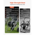 thumbnail image 4 of KFFKFF Portable Water Hose Reel Cart with Two Wheels, 200/300 ft Capacity, High-Pressure Design, Includes Handle and Durable Mesh Storage Basket, Ideal for Garden Watering and Vehicle Cleaning, 4 of 9