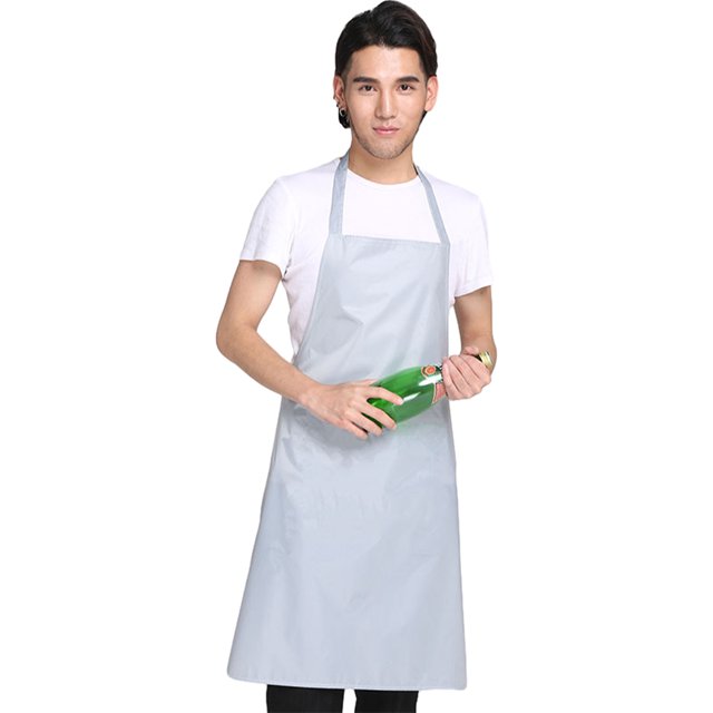 Xingzhi Tablier de Cuisine Ajustable Unisexe en PVC Imperméable, Tablier Tout Usage Taille Unique pour BBQ, Gris
