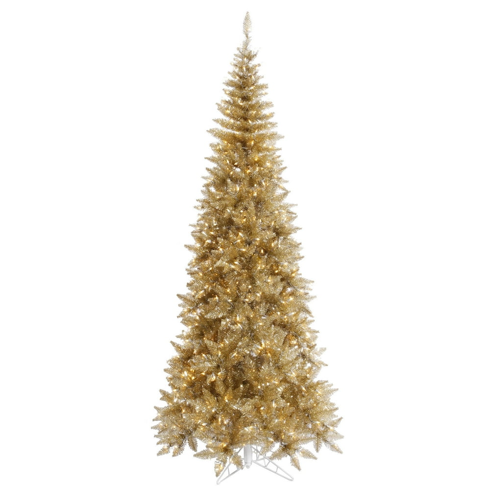 Vickerman 4.5' Tinsel Champagne Fir Artificial Christmas Tree with 200