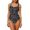 A-Black4, variant on Women's Ruched Swimsuits 1 Piece Ruched Tummy Control Push Up Print Summer Swimming Suits Stylish Beachwear Bikini Swimwear