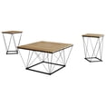 thumbnail image 3 of Castle Place Minimalist 3 Piece Coffee Table Set, Light Oak, 3 of 13