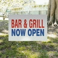 thumbnail image 5 of Bar and Grill Now Open Yard Sign 10 Pack of 24 Inch x 36 Inch Single Sided Weatherproof Heavy-Duty Plastic with Stake | Restaurant Promotions, New Location, Nightlife | Made in USA, 5 of 7