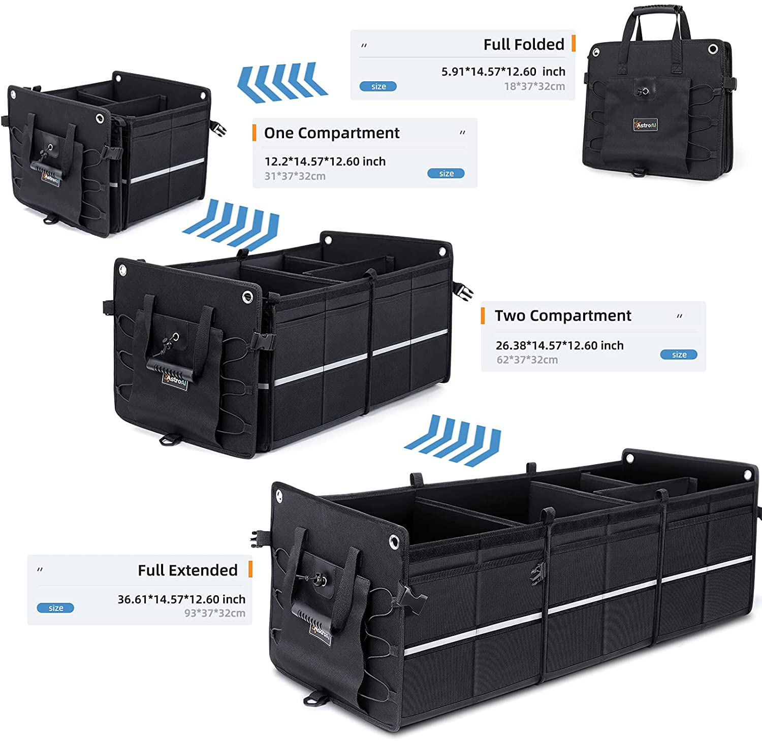 AstroAI Car Trunk Organizer 110L with Cooler Bag photo 2