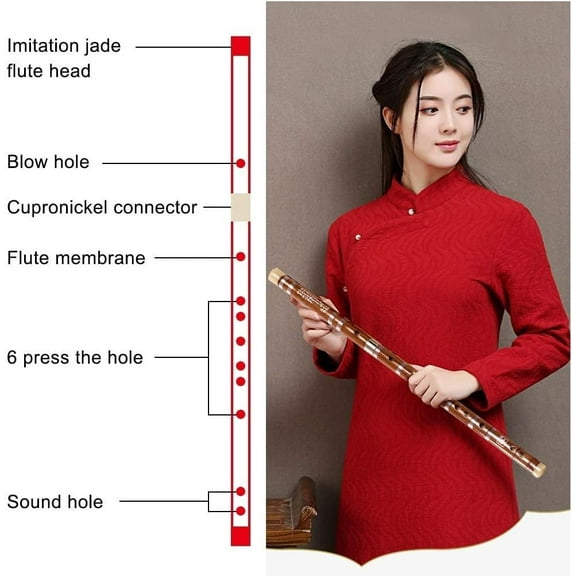 C/D/E/F/G key  Flute Dizi Bitter Bamboo Pluggable Traditional Handmade Chinese Musical Woodwind Instrument Study Level Performance