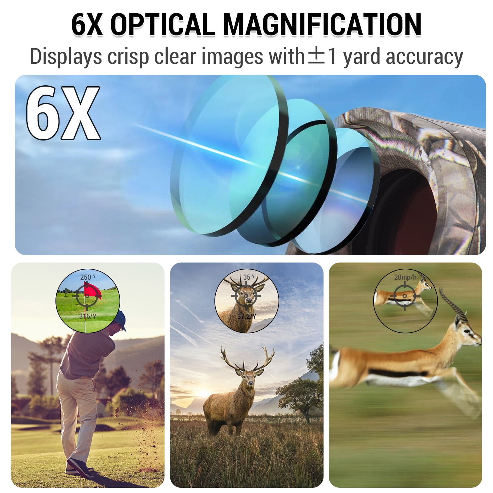Suodoka Golf Laser Rangefinder Digital Hunting Telescope with Height and Angle Measurement, 600M / 656 Yards