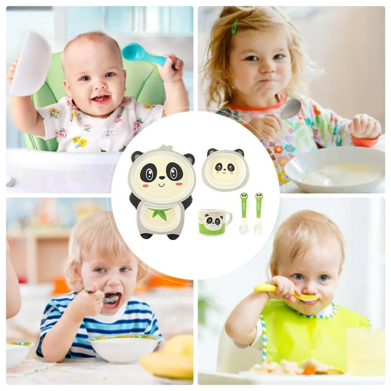 Wakfran Animal Toddler Dinnerware Set Cartoon Airplane Divided