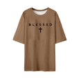 thumbnail image 5 of FUZHIQ Christian Shirts for Men Blessed Cross Graphic T-Shirt Casual Streetwear Vintage Tee God T-Shirt Top, 5 of 5