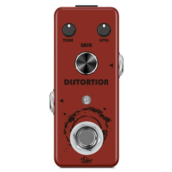 ISET Pedal de guitarra de distorsión Mini Pedal de efecto de guitarra individual para bajo de guitar