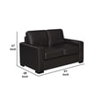 thumbnail image 5 of Benjara Bey 61 Inch Modern Loveseat, Trillium Cushions, Dark Brown Grain Leather, 5 of 5