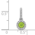 thumbnail image 2 of 14K White Gold Plated Diamond & Cabachon Peridot Pendant, 2 of 5
