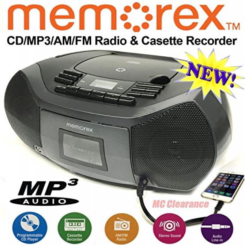 Memorex CD/Cassette Recorder MP3 AM/FM FlexBeats Boombox MP3261 with