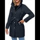 thumbnail image 3 of Chaqueta Impermeable con Capucha Clásica para Mujer, con Cinturón y Cordón para Actividades Al Aire Libre, Cortavientos Azul Oscuro XXXL, 3 of 10