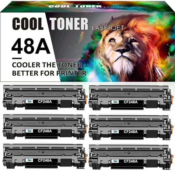 Cool Toner Compatible Toner Replacement for HP 48A CF248A to Use with HP LaserJet Pro M15a M15w M16a M16w HP LaserJet MFP M28w M29w (Black,6 Pack)